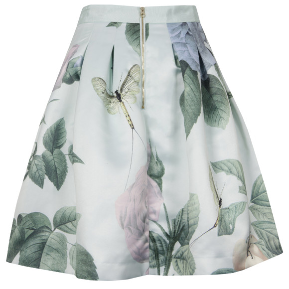 Ted Baker Womens Green Maari Distinguishing Rose Pleat Skirt main image