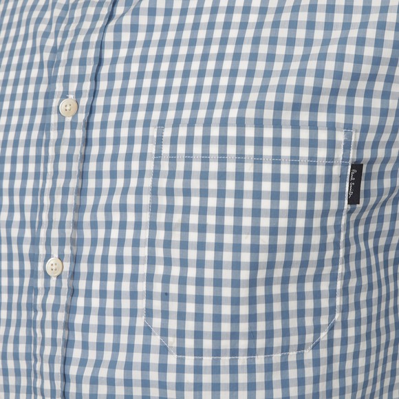 Paul Smith Jeans Mens Blue Gingham Short Sleeve Shirt #3