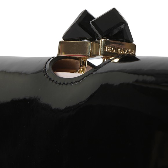 Ted Baker Womens Black Missti Patent Crystal Frame Matinee Purse main image