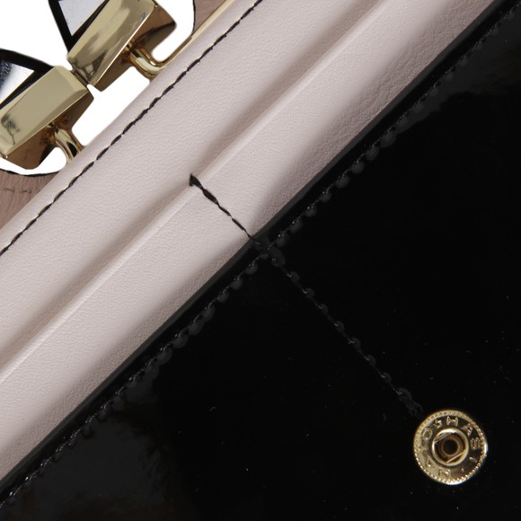 Ted Baker Womens Black Missti Patent Crystal Frame Matinee Purse main image