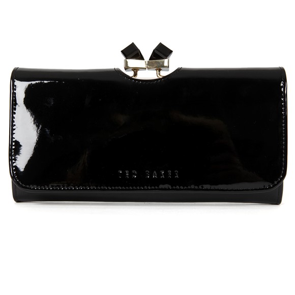 Ted Baker Womens Black Missti Patent Crystal Frame Matinee Purse main image