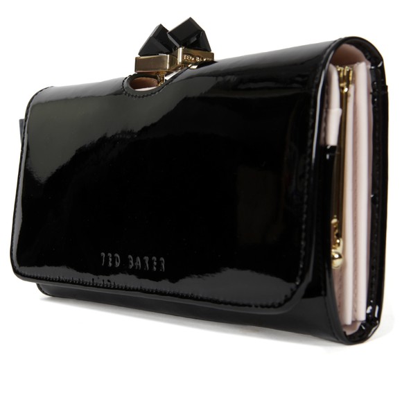 Ted Baker Womens Black Missti Patent Crystal Frame Matinee Purse main image