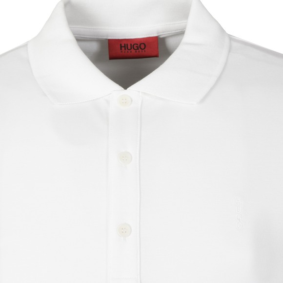 HUGO Mens White Nono Classic Plain Polo #3