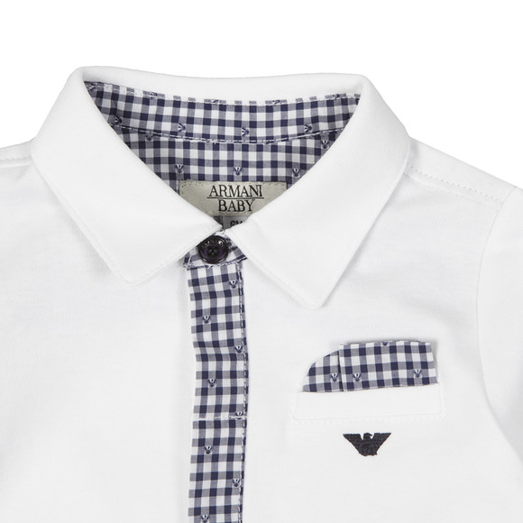 Armani Baby Boys White AKK02 Romper Suit main image