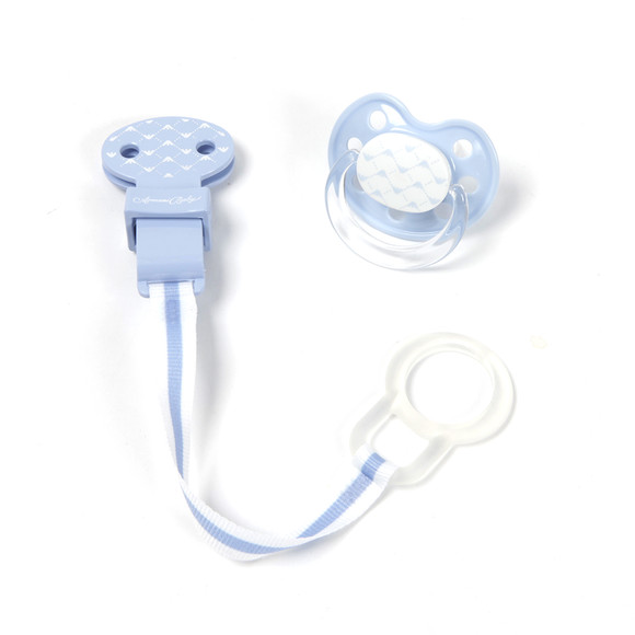 Armani Baby Boys Blue Dummy and Clip Set #2