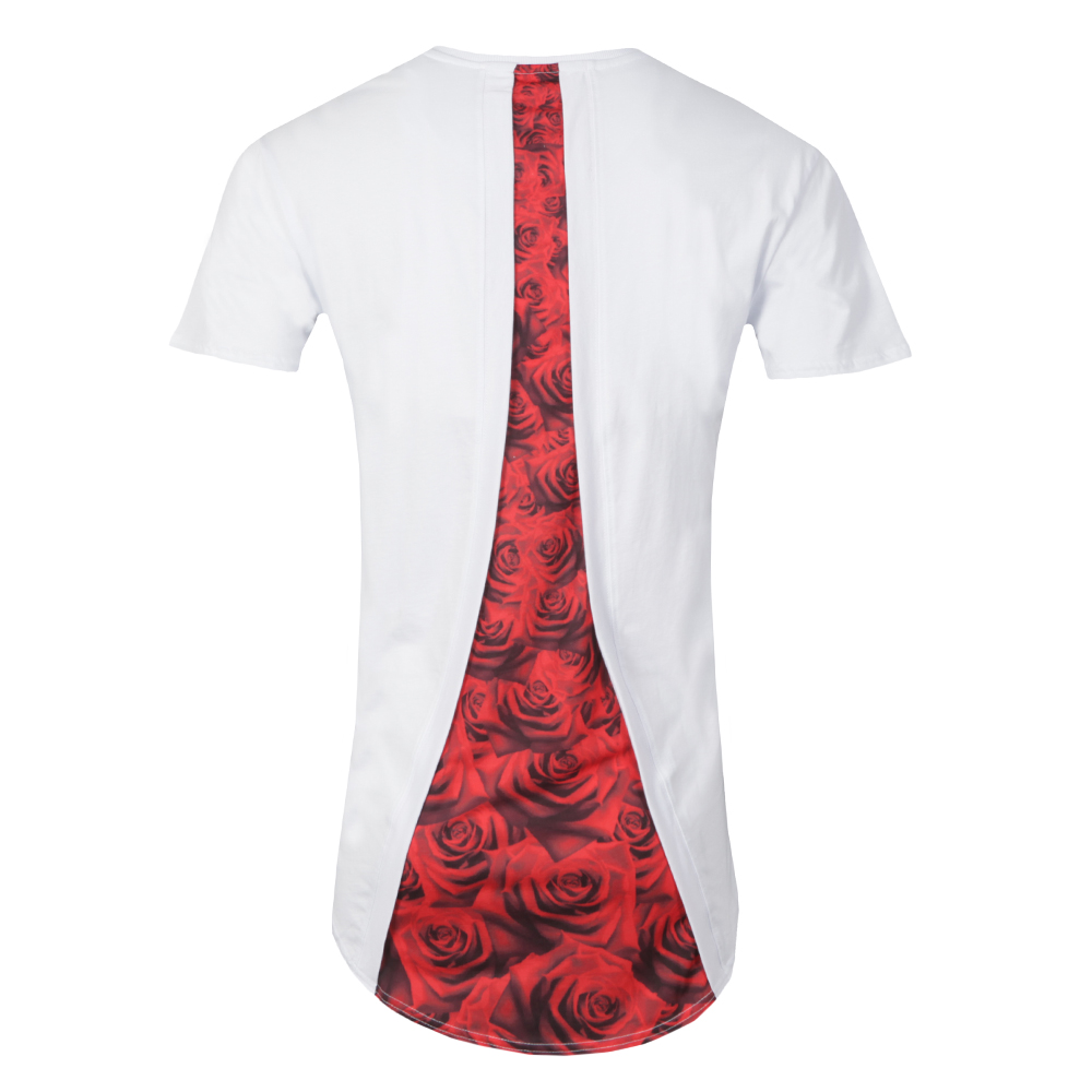 Sik Silk Rose Full Racer Curved Hem T Shirt Masdings