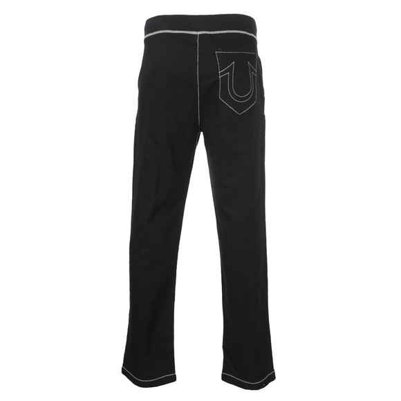True Religion Mens Black Contrast Wide Leg Big T Jogger main image