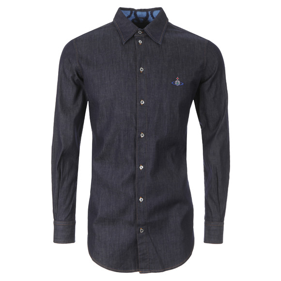 Vivienne Westwood Anglomania Mens Blue Tailored Denim Shirt #1