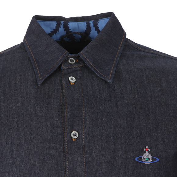 Vivienne Westwood Anglomania Mens Blue Tailored Denim Shirt #3