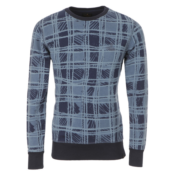 Vivienne Westwood Anglomania Mens Blue Classic Tartan Sweatshirt main image