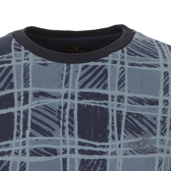 Vivienne Westwood Anglomania Mens Blue Classic Tartan Sweatshirt main image