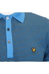 Lyle & Scott Mens Blue Lyle & Scott Electric Blue Fine Stripe Polo