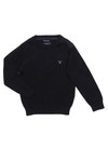 Gant Boys Blue Solid Cotton Crew Neck Jumper