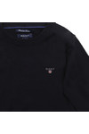 Gant Boys Blue Solid Cotton Crew Neck Jumper