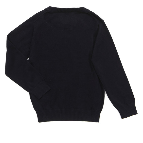 Gant Boys Blue Solid Cotton Crew Neck Jumper main image