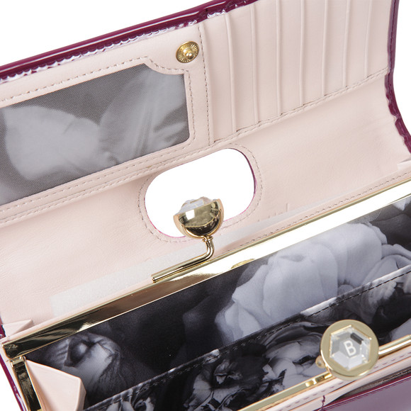 Ted Baker Womens Purple Kassady Crystal Bobble Patent Matinee Purse main image