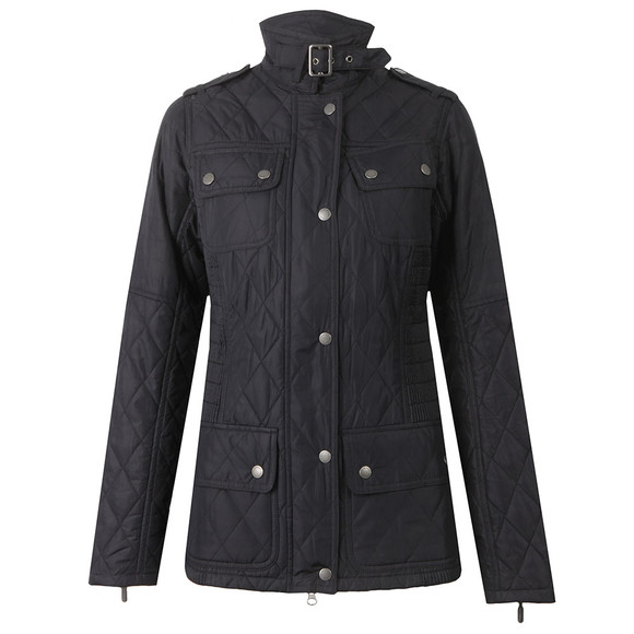 Barbour International Womens Blue Fireblade Ribbed Quilted Jacket #1