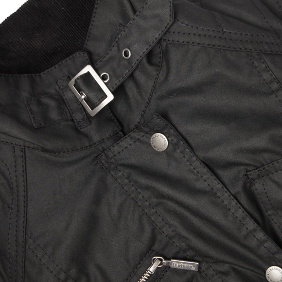 Barbour International Womens Black Fireblade Belted Wax Jacket main image