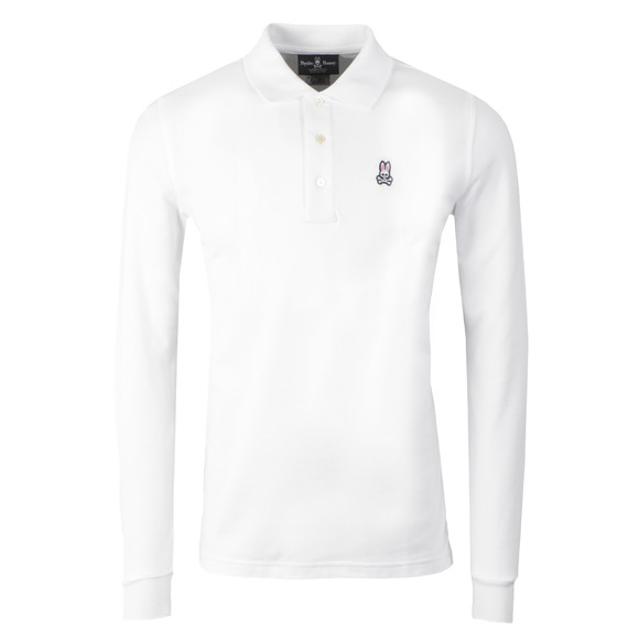 Psycho Bunny Mens White Classic Long Sleeve Polo Shirt #1