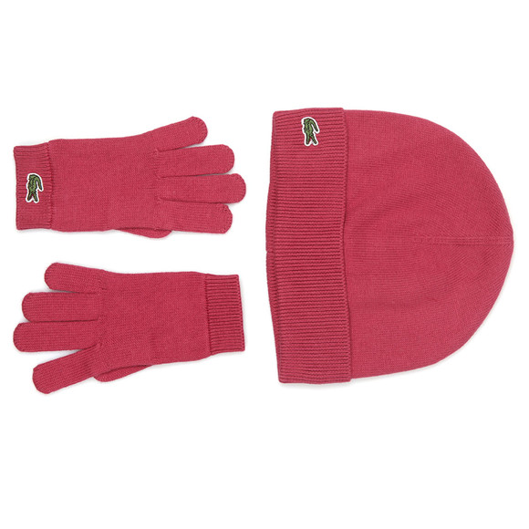 Lacoste Boys Red Hat and Gloves RB2387 #1