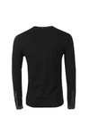 Pretty Green Mens Black Paisley Long Sleeve Grandad T Shirt