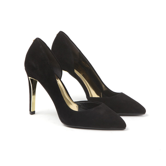 Ted Baker Womens Black Meshi Cut Out Suede Court Shoe #1