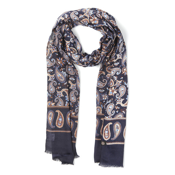 Pretty Green Mens Blue Paisley Scarf main image