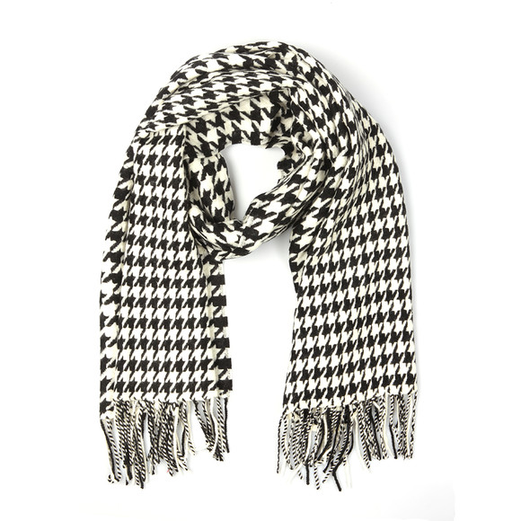 Barbour International Womens Black Houndstooth Lambswool Stole #1