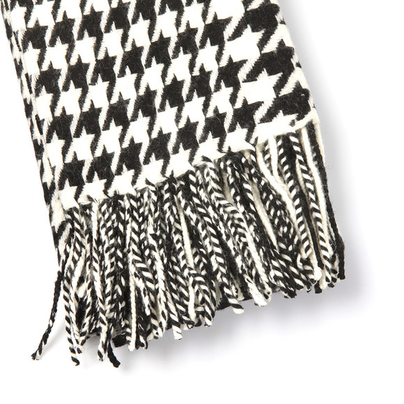 Barbour International Womens Black Houndstooth Lambswool Stole #2