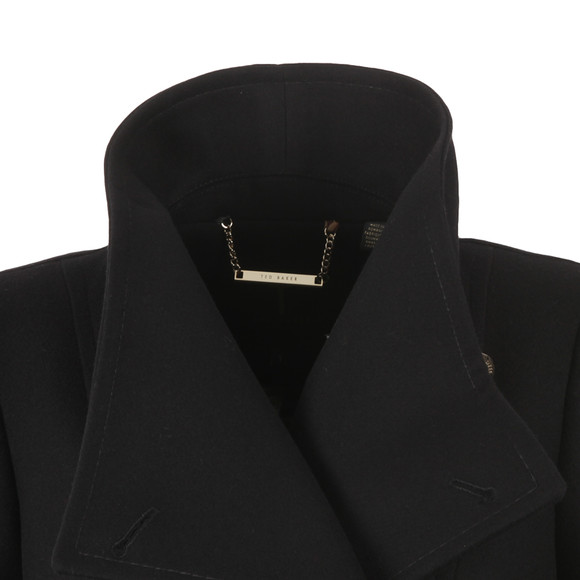 Ted Baker Womens Black Paria Short Button Detail Wrap Coat #2