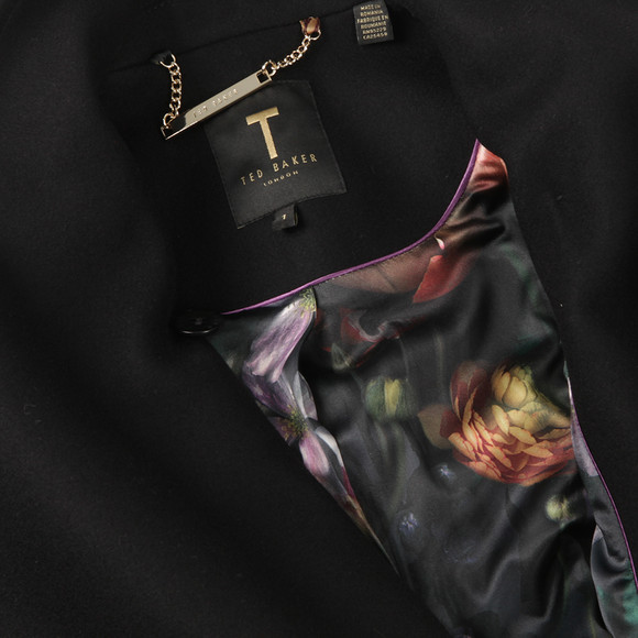 Ted Baker Womens Black Paria Short Button Detail Wrap Coat #4