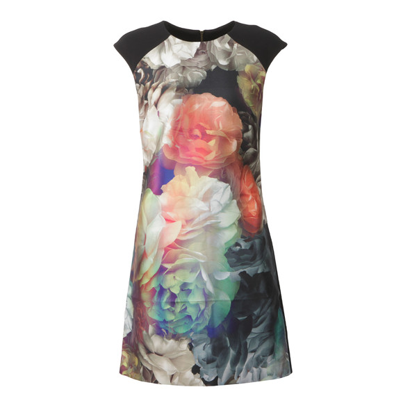 Ted Baker Womens Black Helaina Technicolour Bloom Shirt Dress #1