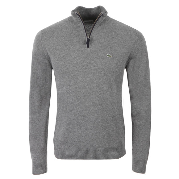 Lacoste Mens Grey Half Zip Wool Jumper main image