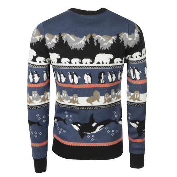 Bellfield Mens Blue Arctic Animal Jumper main image