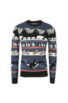 Bellfield Mens Blue Arctic Animal Jumper
