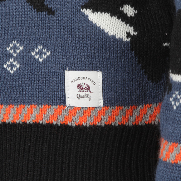 Bellfield Mens Blue Arctic Animal Jumper main image
