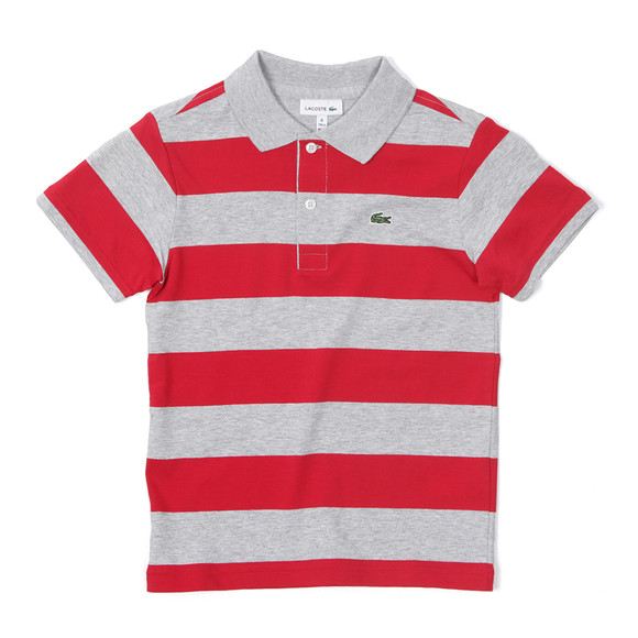 Lacoste Boys Red Boys DJ1856 Stripe Polo Shirt #1