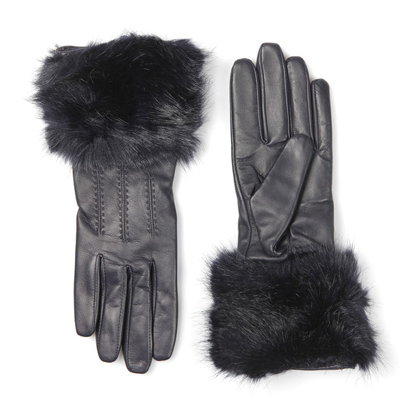Ted Baker Womens Blue Ted Baker Jania Fur Lined Leather Glove #1