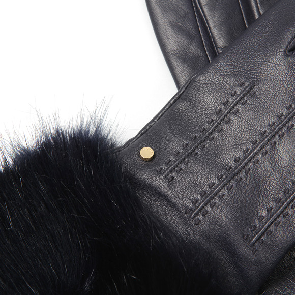 Ted Baker Womens Blue Ted Baker Jania Fur Lined Leather Glove #4