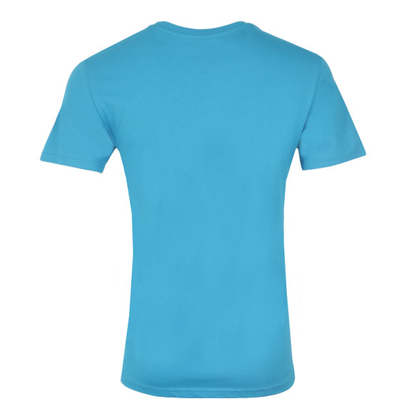 HUGO Mens Blue Tuquoise Large Logo Crew Neck Tee #2