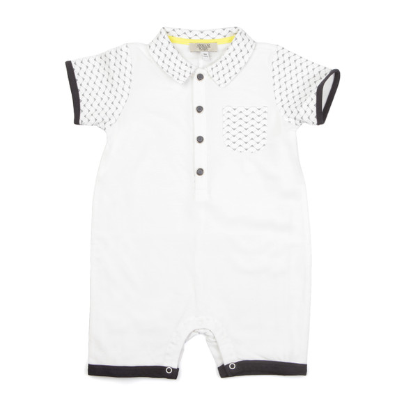 Armani Baby CKK12 Logo Short Romper Oxygen Clothing