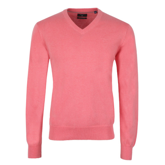 Gant Mens Pink V Neck Jumper main image