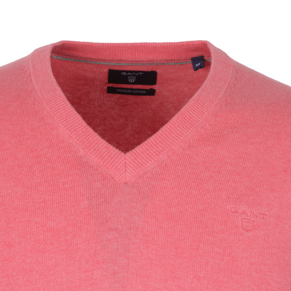 Gant Mens Pink V Neck Jumper main image