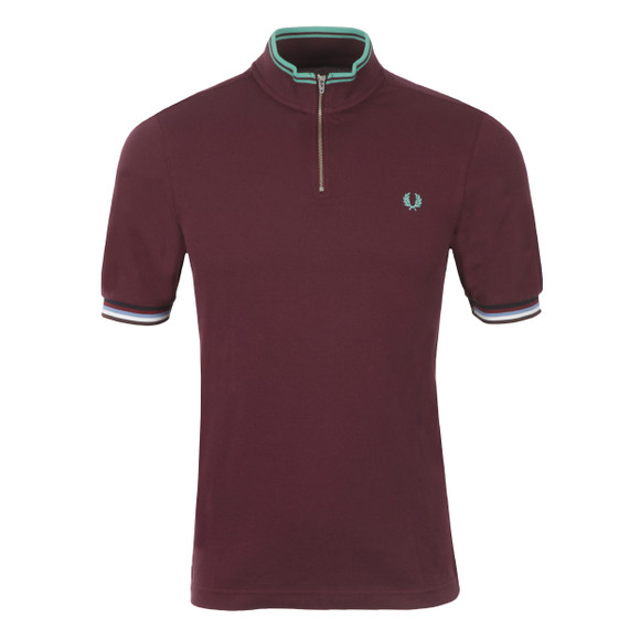 Fred Perry Bradley Wiggins Mens Brown Tipped Cycling Shirt main image