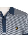 Lyle & Scott Mens Blue Lyle & Scott French Blue Fine Stripe Polo