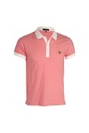 Lyle & Scott Mens White Lyle & Scott Ivory/Red Fine Stripe Polo