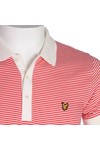 Lyle & Scott Mens White Lyle & Scott Ivory/Red Fine Stripe Polo