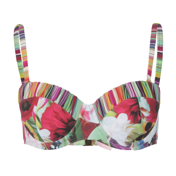 Ted Baker Womens Pink Imariss Floral Swirl Bikini Top #1