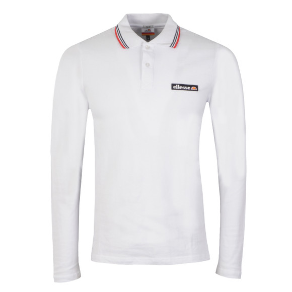 Ellesse Mens White Atrani Long Sleeve Polo Shirt main image