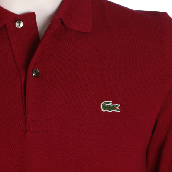 Lacoste Mens Red L1312 Long Sleeve Polo #2
